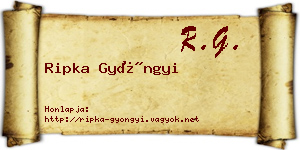 Ripka Gyöngyi névjegykártya